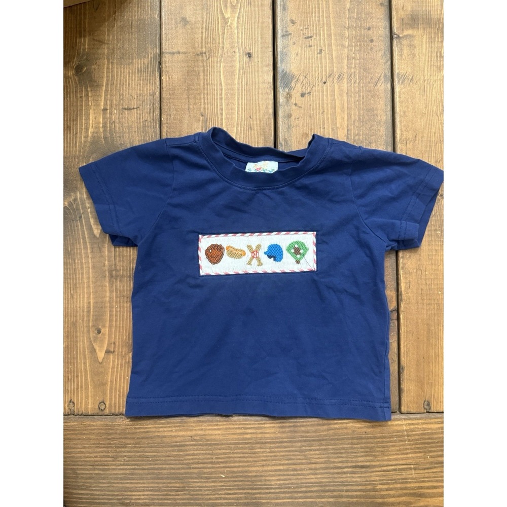 Busy Bees Smock Shirt Ball Hotdog Bat Size 18 M